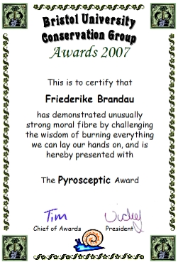 Award 
certificate