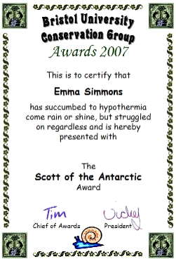 Award 
certificate