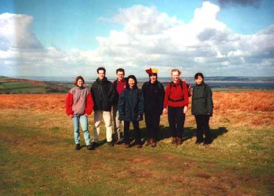 Some Explorers stand to attention in the fine spring weather on the Gower Peninsula