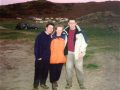 Steve, Debbie and Simon (l-r), shortly after sunset at Llangennith beach, Rhossili Bay