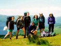 Pause for group photo on top of Conic Hill