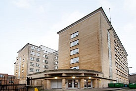 Exterior of a large seven-storey building.
