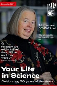 Cover of our 2021 newsletter showing Professor Jean Golding