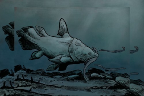 a reconstruction of a large mawsoniid coelacanth from the British Rhaetian.