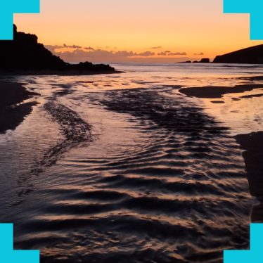 A photograph of the River Erme at sunset 