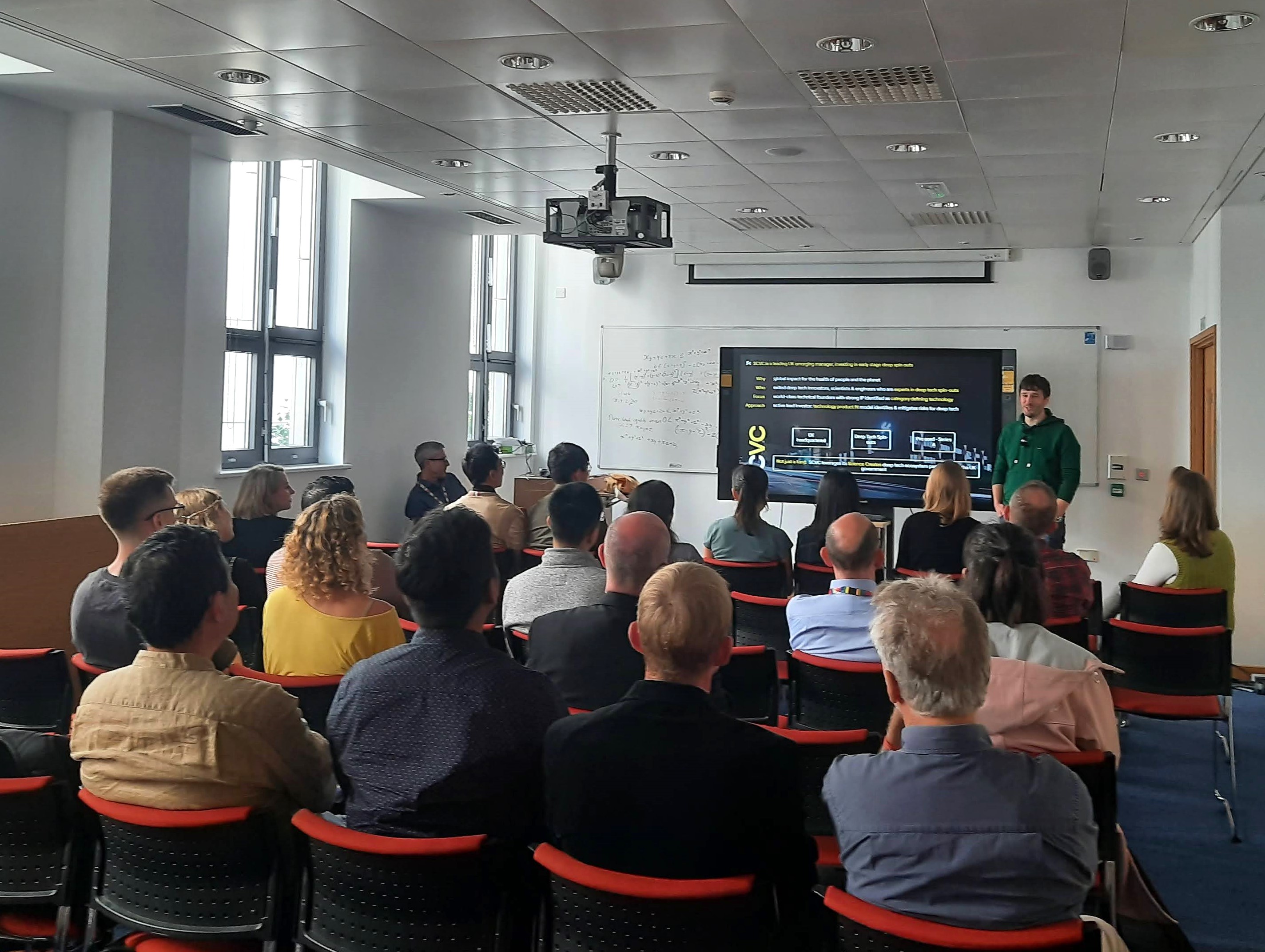 Researchers hear presentation from Science Creates Venture Capital at the Enterprise Roadshow