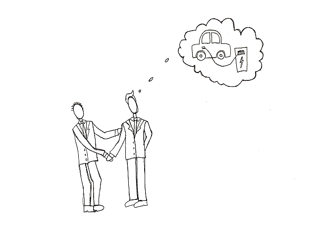 sketch of two people shaking hands
