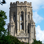 Close up image of the Wills Memorial Building tower