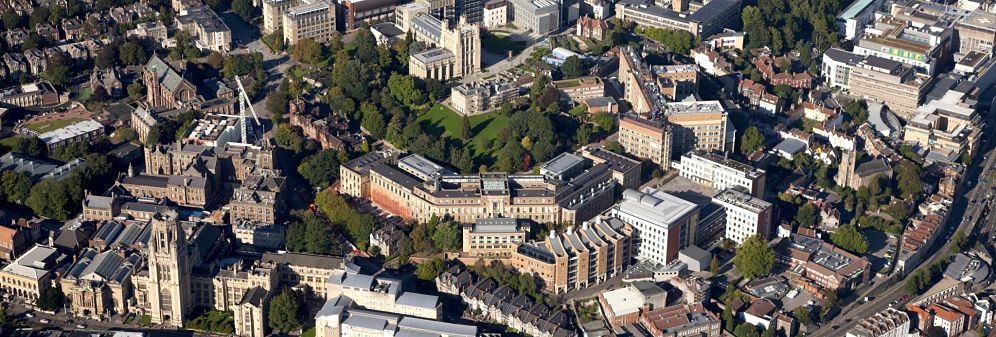 Ariel image of the University of Bristol Clifton campus