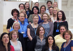 Dr Chris Rogers (3rd left) with staff from the Clinical Trials Unit