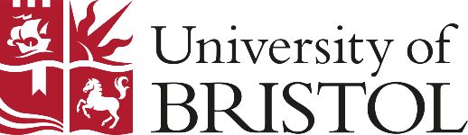 Logo for the University of Bristol.