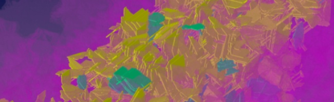 Abstract brightly-coloured graphic of microscopic structure.
