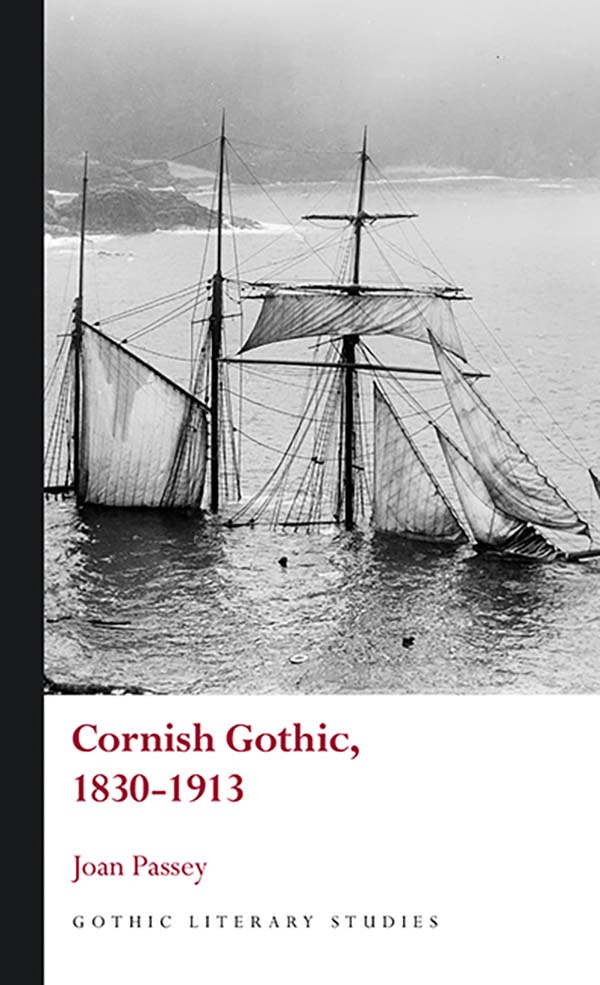 Cover of Joan Passey's monograph Cornish Gothic, 1830-1913, depicting a shipwreck.
