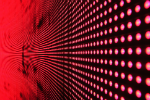 abstract image of a wall of red LED lights on a black background