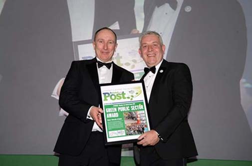 Chris Jones receiving Green Public Sector Award 