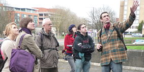 Bristol students on a walking tour
