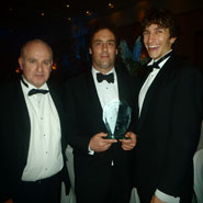 Members of the University of Bristol Innocence Project (from left to right: Dr Michael Naughton, Mark Allum and Ryan Jendoubi) with their 2012 Bristol Law Society Pro Bono Award