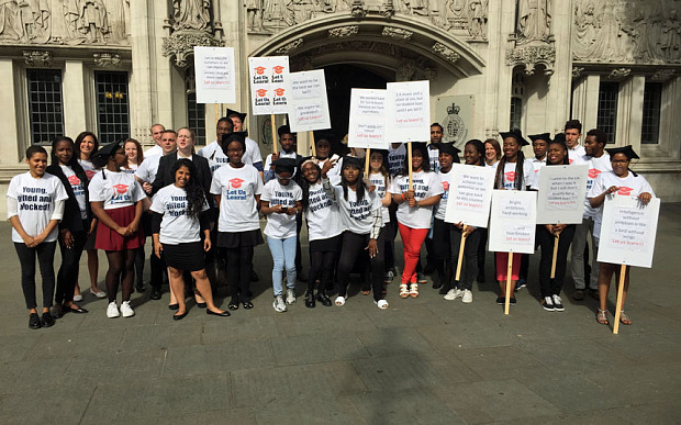 Students campaigning for a change in student loans so they can go to university 