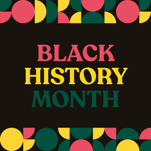 Black History Month written on black background