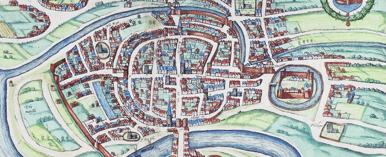 Late sixteenth century map of Bristol.