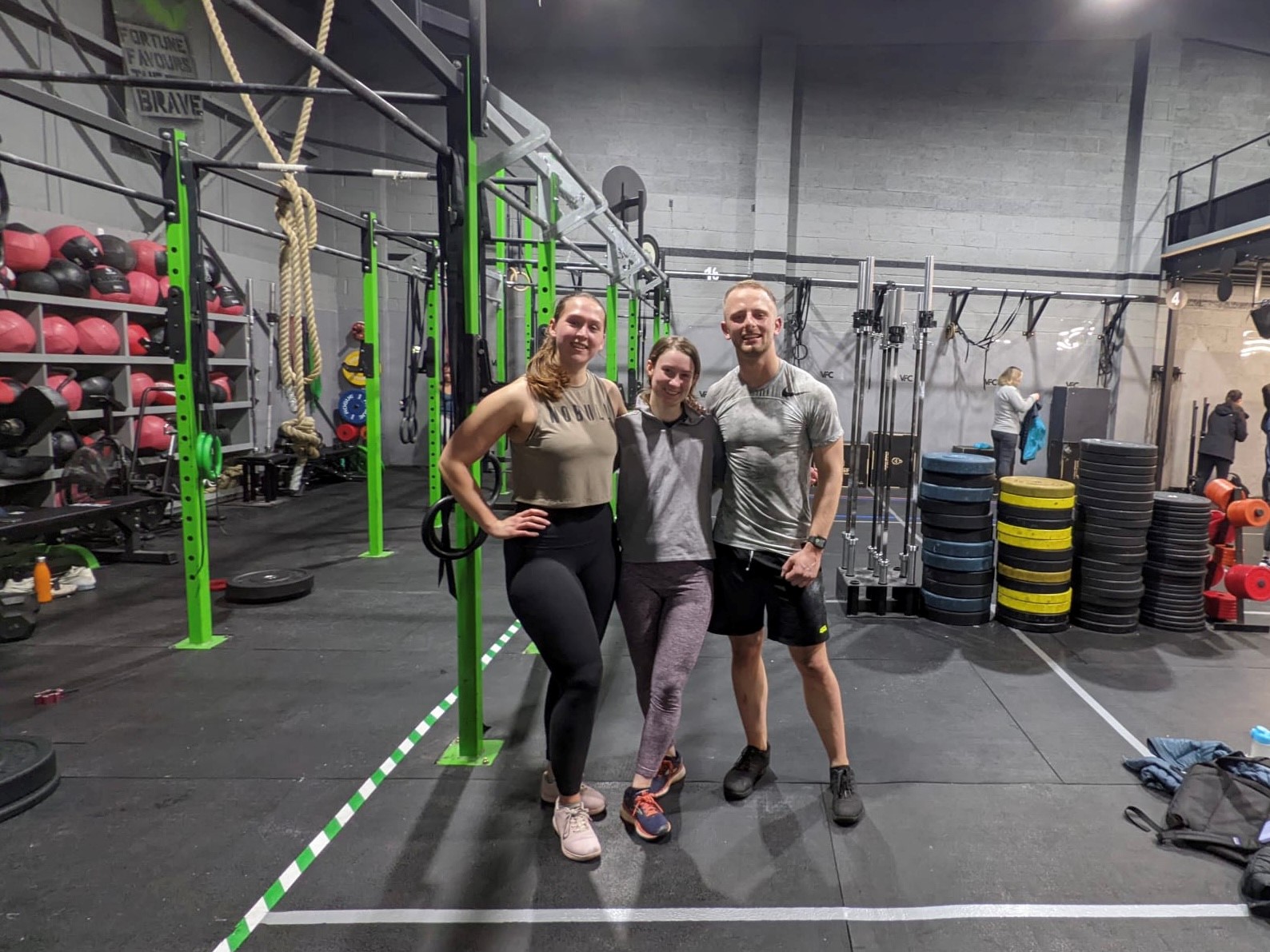 Crossfit champions (pictured Georgie McDonald, Anne George and Will Gibbs).