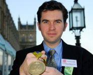 Dr Jeremy O'Brien with his Cavendish Medal