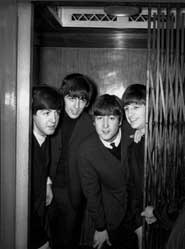Going Up, Empire Theatre, Sunderland, England, February 7, 1963: "I posed the boys in the elevator to signify their song 'Please Please Me' was on its way up the charts."