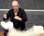 Bristol ChemLabS School Teacher Fellow, Tim Harrison, during the lecture demonstration 'A Pollutant's Tale'