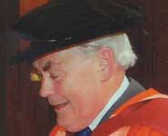 Sir James Tidmarsh at his Honorary degree ceremony in 2002