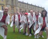 On the run. Left to right: Jason Johnson, Steve White, Chris Jackson, Phil Pasdois, Elinor Griffiths, Andy James, Helen Williams, Andrew Newby, Sarah Martin and Cressida Beeching