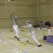 Competitors taking part in the 5 Nations fencing tournament