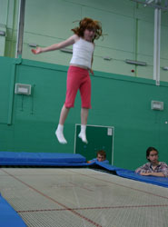 A girl trampolining in the Centre for Sport, Exercise and Health