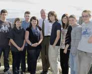 The Vice-Chancellor with members of the Children of the 90s cohort who are now undergraduates