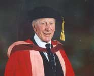 Dr Peter Durie after receiving an honorary degree from the University in 2002
