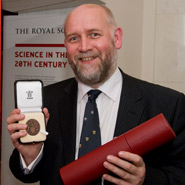 Tim Harrison with his award at The Royal Society in London