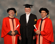 From left to right: Peter Lord, Professor David Clarke, David Sproxton