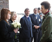 The Princess Royal with staff, students from Merchants' Academy
