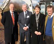 From left to right: Mr Miles Littlewort, Alborada Trust; Andrew Trawford, Director of Veterinary Services at the Donkey Sanctuary; Professor Jo Price, Head of the School of Veterinary Sciences at the University of Bristol and Sir David Wills, Chairman of the Langford Trust