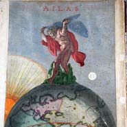Atlas holding up the celestial spheres, from 1690s Danckerts atlas