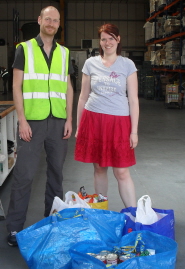 Peter Wright, from food charity Fareshare, and Bettina Urban, SCA Project