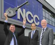 [from left to right]: Peter Chivers, Chief Executive of the NCC; Professor Guy Orpen, Pro Vice-Chancellor for Research and Enterprise at the University of Bristol and Chair of the NCC Board; and Peter Young, Managing Director of Kier Western