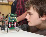 16- to 17-year-old school students competed to find who designed the best robot as part of the UKESF summer school