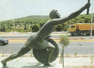 The statue of Philippides on the Marathon Road