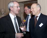 Professor Julian Rivers (left) at the award ceremony reception