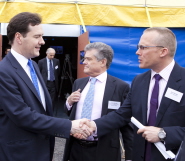 Nick Sturge, right, meets Chancellor of the Exchequer George Osborne at the launch of the Temple Quarter Enterprise Zone