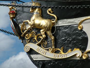 Decorations on the bow of the ss Great Britain