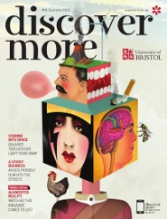 The front cover of Discover More, with an illustration by Brett Ryder