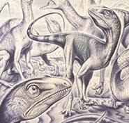 This image of Thecodontosaurus by Fabio Pastori was the winning entry in the 'Professional' category of the 2012 Bristol Dinosaur International Illustration Competition