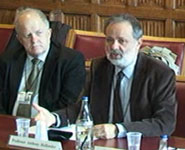 Professor Hollander (right) speaking at the House of Lords enquiry