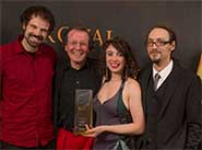 David Glowacki (far left) with George Ferguson, Laura Kriefman and Phill Tew at the awards ceremony